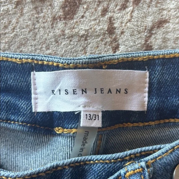 Risen Crossover Distressed Girlfriend Jeans - Picture 7 of 13